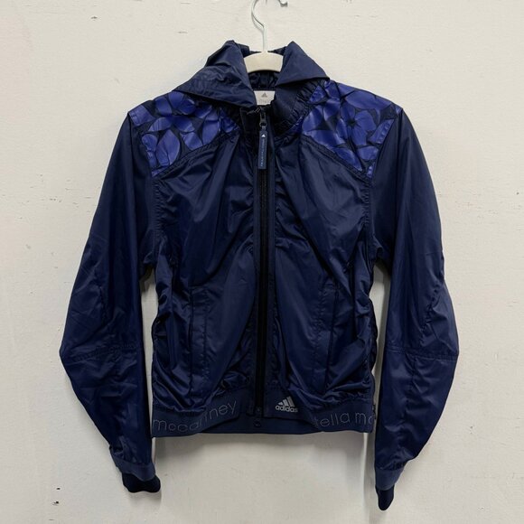Adidas Stella McCartney Blue Hooded Jacket size XS - Picture 1 of 14